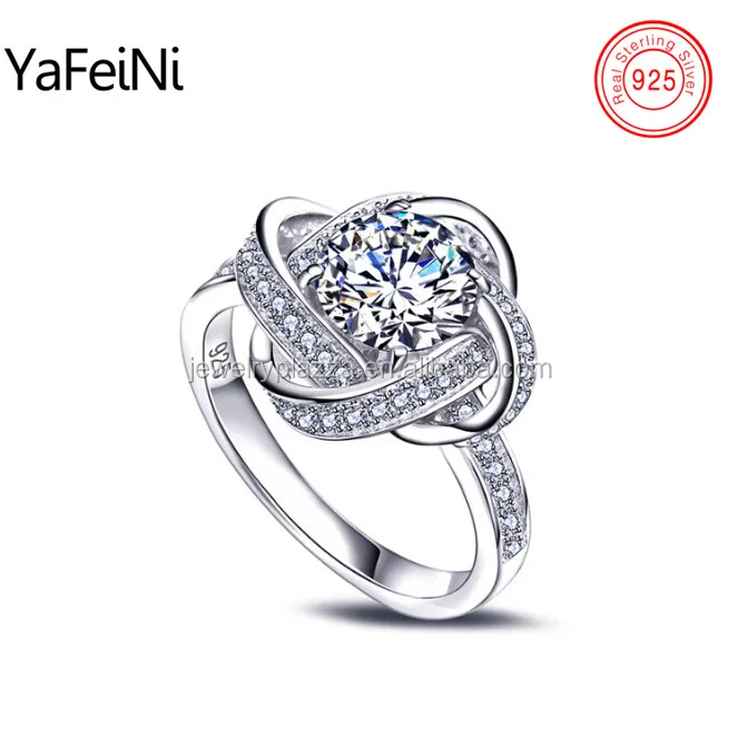 925 Sterling Silver Ring Jewelry,Bali Wedding Engagement Cut Diamond