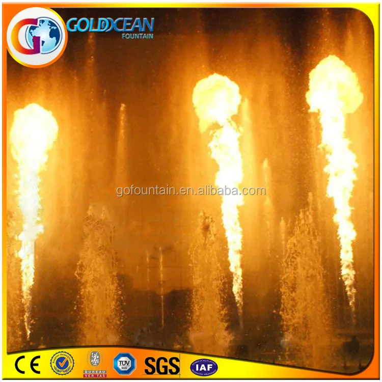 Chorro de fuego Llama Fuente de Agua Del Lago Espectáculo Emocionante