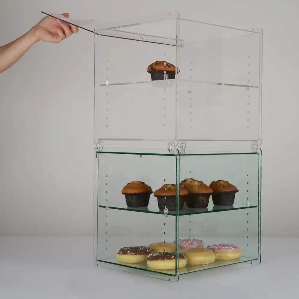 Perspex Plexiglass Stackable Acrylic Bakery Food Counter Display Case