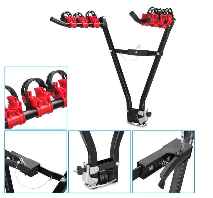 V Universal Tow Ball Mounted Bike Carrier Car Rack For 3 Bikes Bicycle