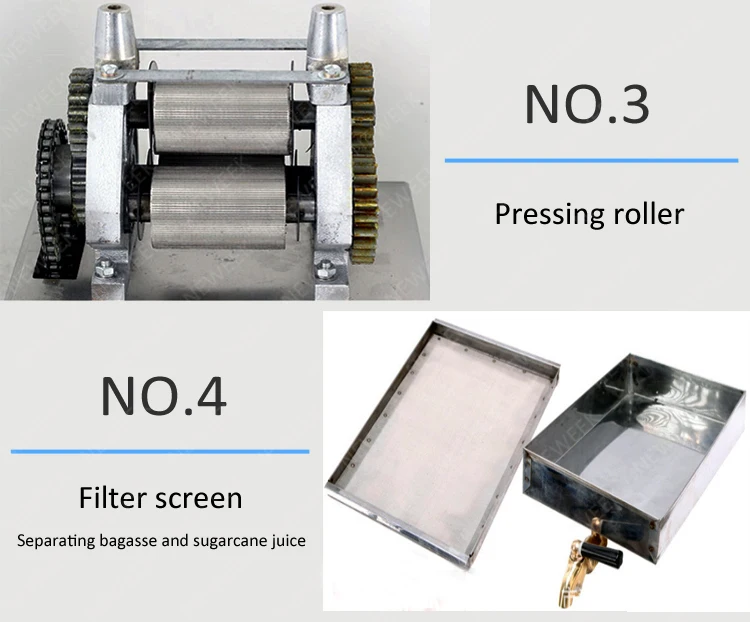 NEWEEK 3 roller electric sugarcane juice machine sugar cane juicer