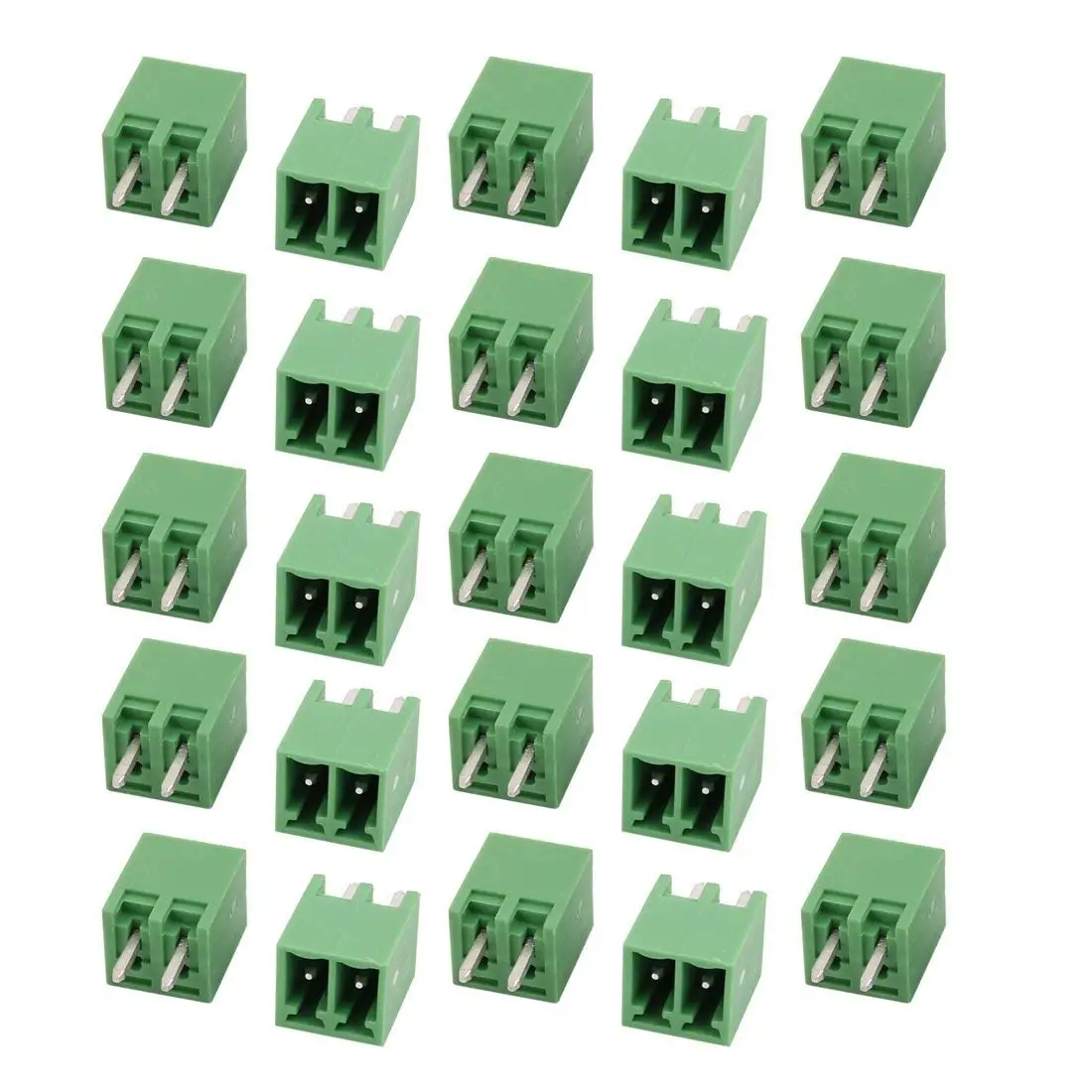 uxcell 25Pcs AC 300V 8A 3.5mm Pitch 2P Terminal Block Wire Connection for PCB Mounting