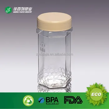 Pet Clear Honey Filling Decorative Plastic Jar 600g Honey Plastic