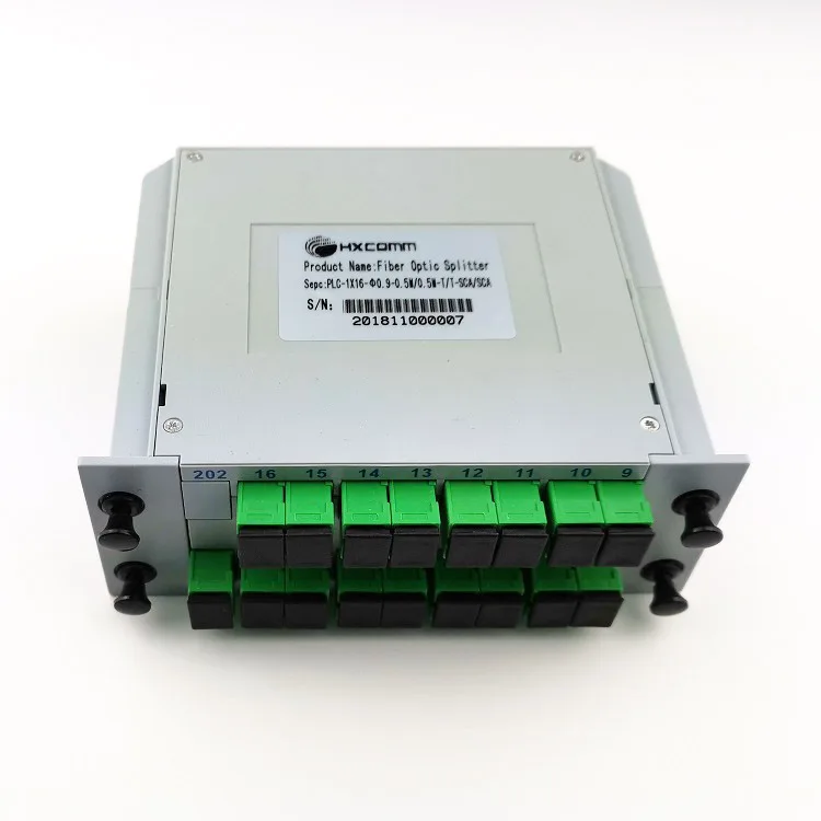 1*4/1*8/1*16/1*32 way LGX cassette type SC -APC/UPC connector box PLC epon optical fiber splitter loss