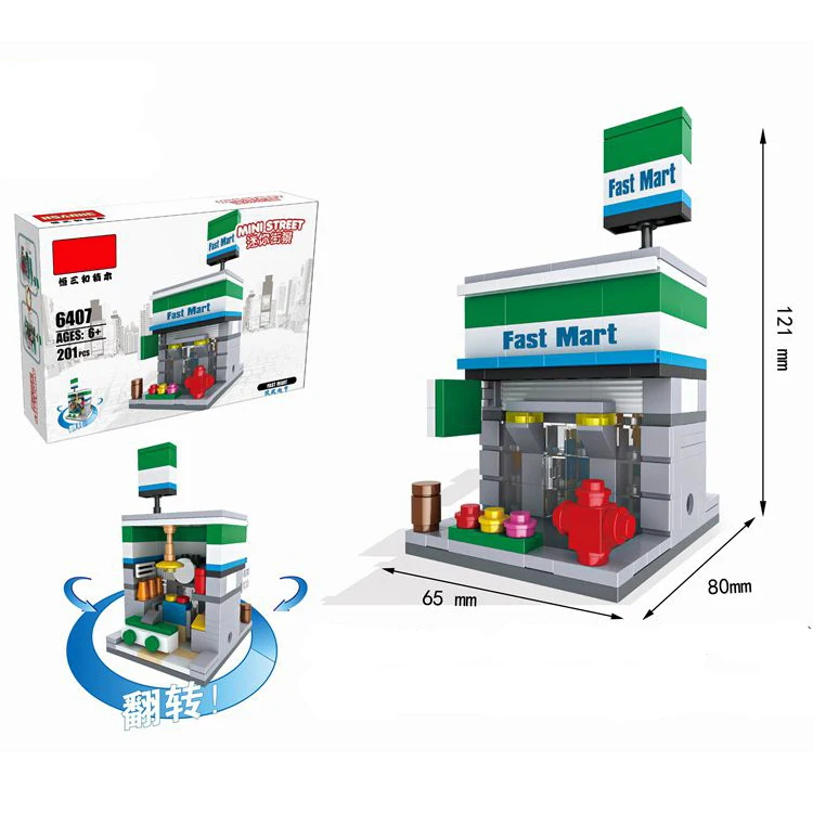 Miniature Houses Model HSANHE Creative Plastic Educational Toy building blocks For Kids