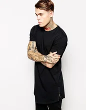 Free Shipping Fashion Long Size T-Shirt Short Sleeve Men T Shirt With Zip Summer Style Tops & Tees