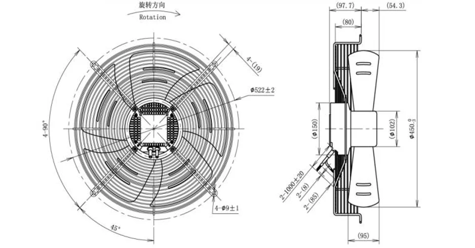 Axial Flow Fans, 250mm, 12V, Stainless, Steel - detail 8