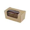 Kraft bakery small cake sweet packaging box with clear pvc window