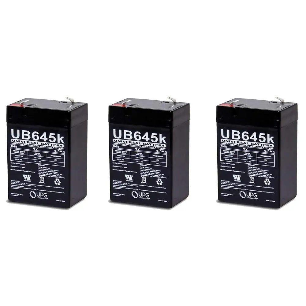 Universal Power Group 6V 4.5AH SLA Battery Replaces WP4-6 WP4.5-6 WP4.5-6WL UB645-3 Pack