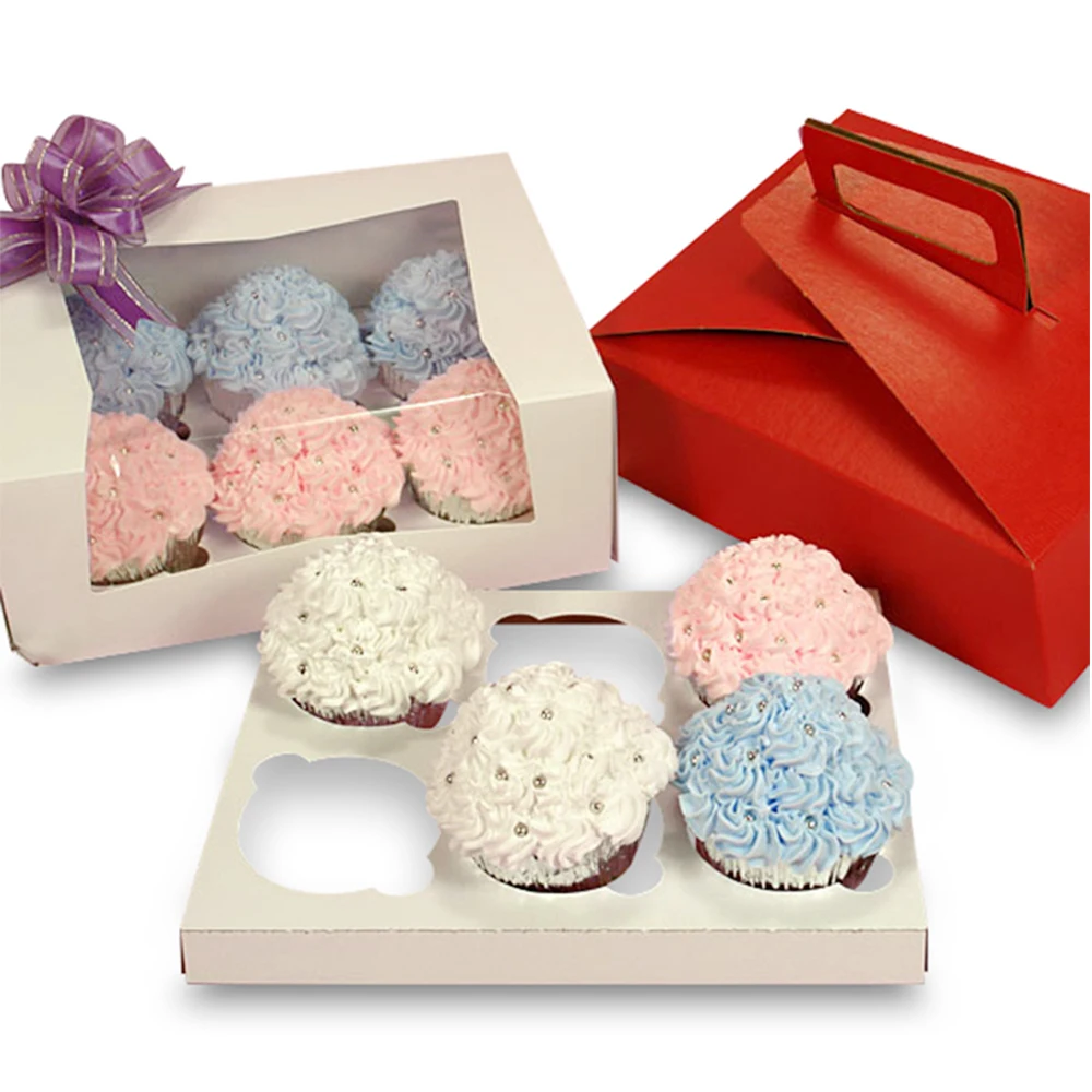 6 Cavity Cupcake Paper Cake Packaging Box Buy Cupcake Box With Window