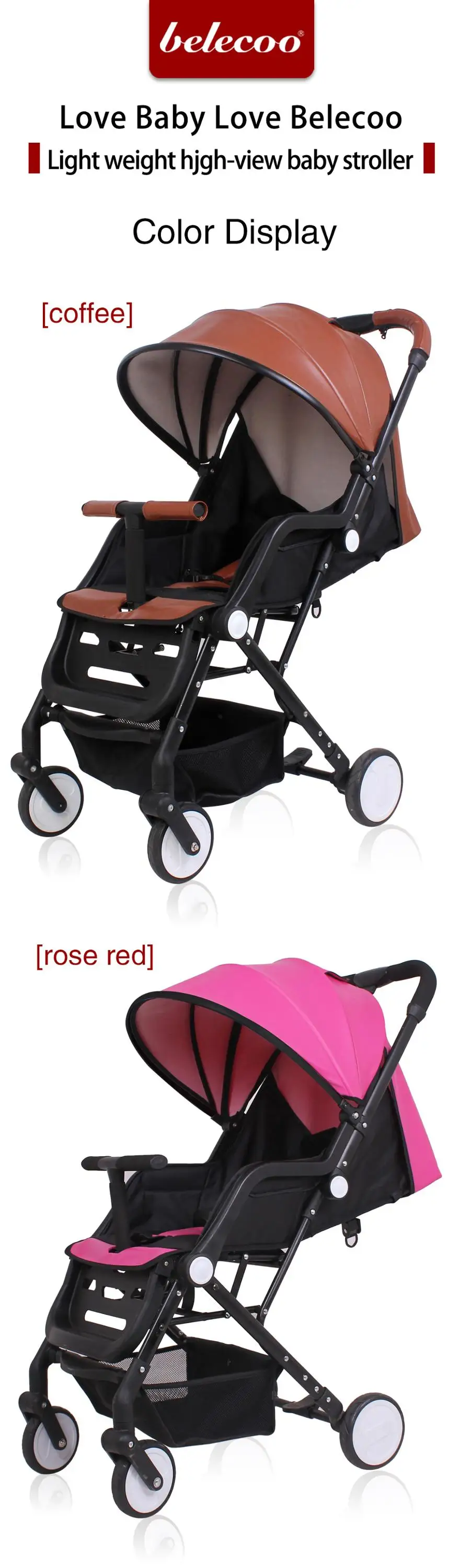 belecoo stroller rose gold