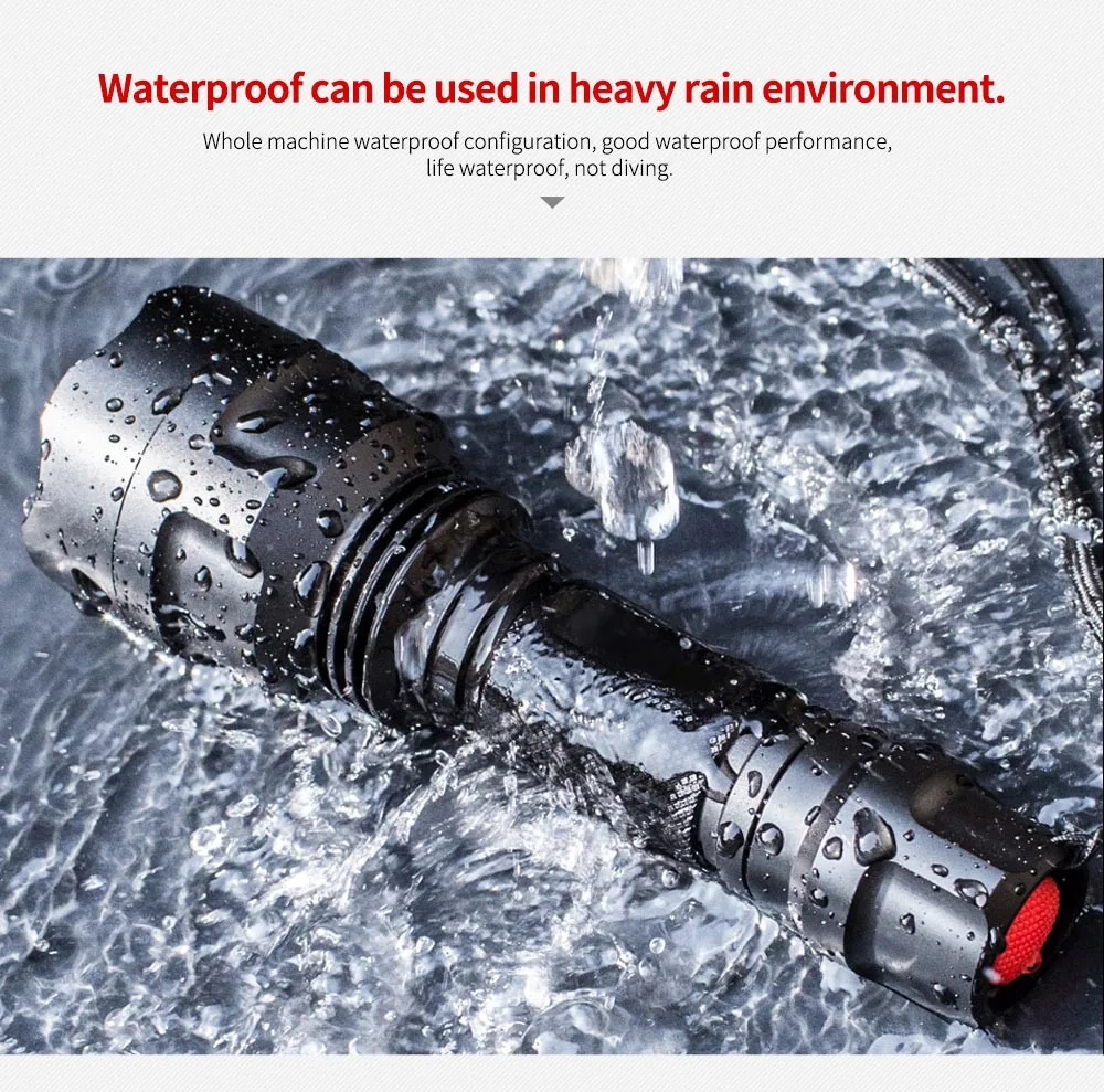 Chinese 2km Xml T6 Led Manual Rechargeable Torch Light Flashlight - Buy