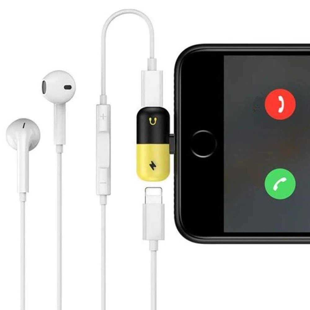 For iPhone X Adapter Splitter jack Headphone Audio Charge Call phone Adapter for iPhone X/8/ 7