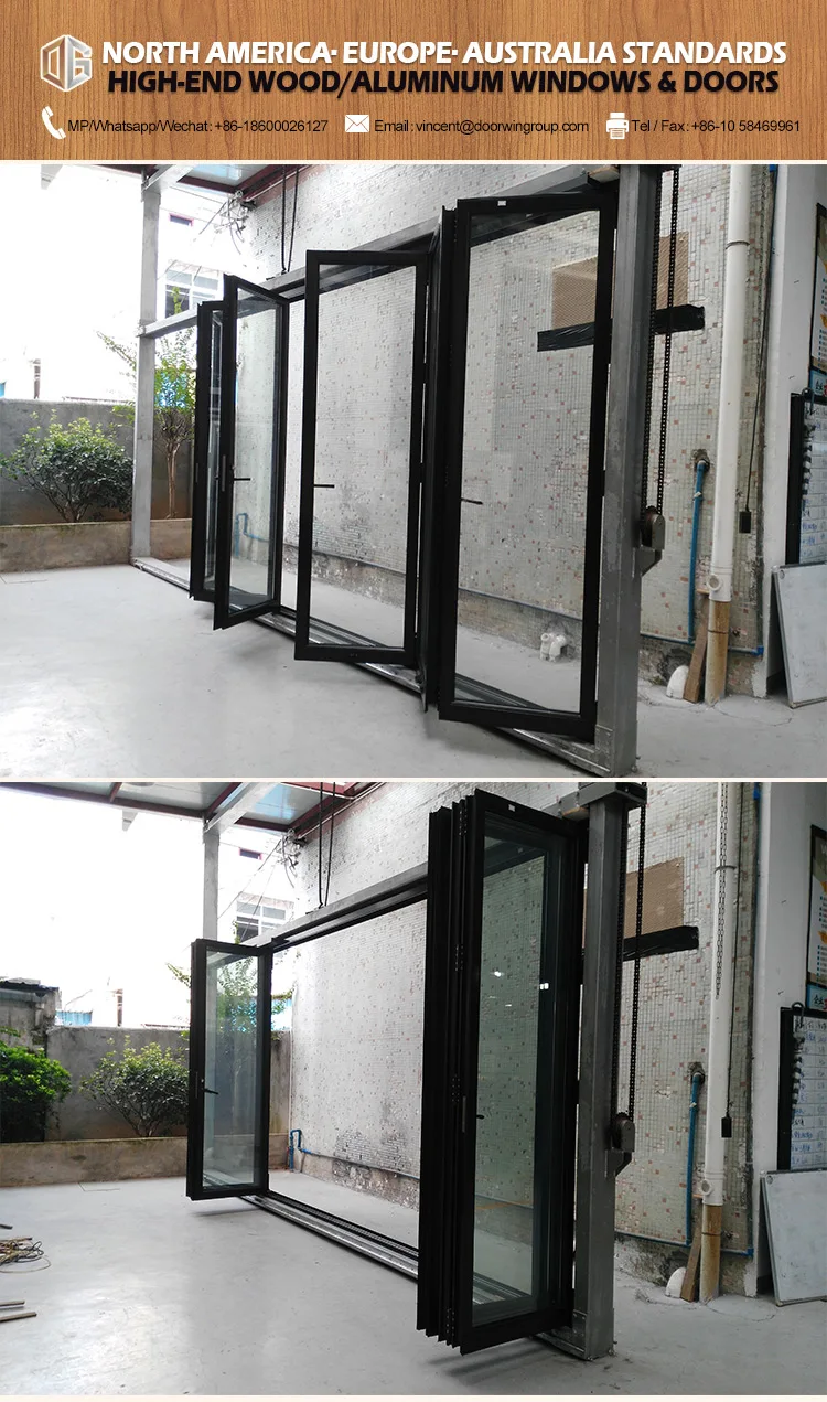 Super September Purchasing New product Italian bi-folding glass aluminum profile door with hardware