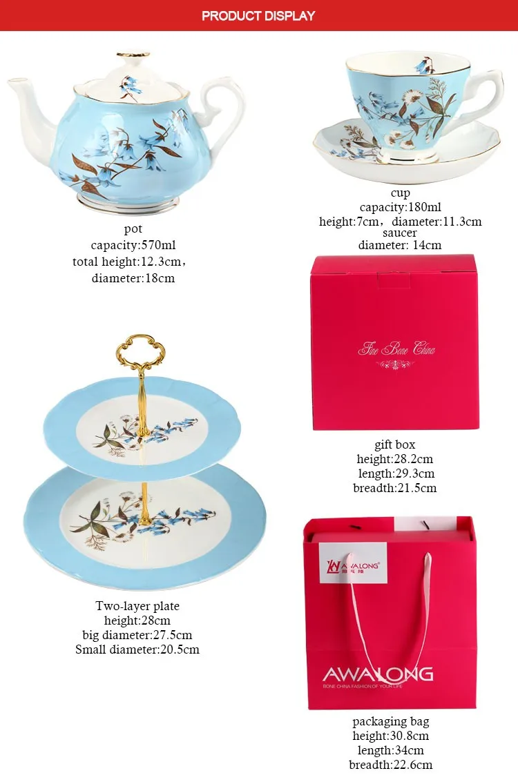 Tea Party Supplier Awalong New Design Royal Style Afternoon Teapot Cup