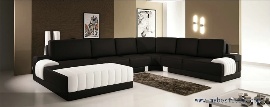 Extra large modern sofa set, Classic black white sofas hot