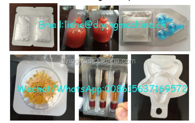 Aluminum Foil Liquid Sauce Paste Blister Packing Machine With Function Forming Filling Sealing Cutting