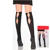 Sexy Black Holes Button Thigh-Highs New Opaque Stockings