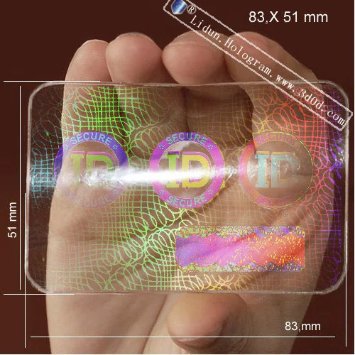 Holographic Business Card Id Card Overlay Driver's License Hologram