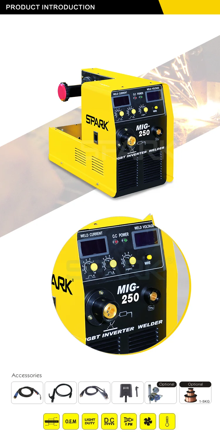 Best Price Nbc 250 Mig 250 Welder Mig250 Igbt Inverter Pulse Co2