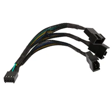 6″ Sleeved 6 inch 1 to Three(3) x 4-pin TX4 PWM Multi-Fan Power Splitter Cable(Net Jacket)-1pcs – Free Shipping