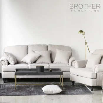 Home Furniture Upholstery White Velvet Couch Elegant Sofa With
