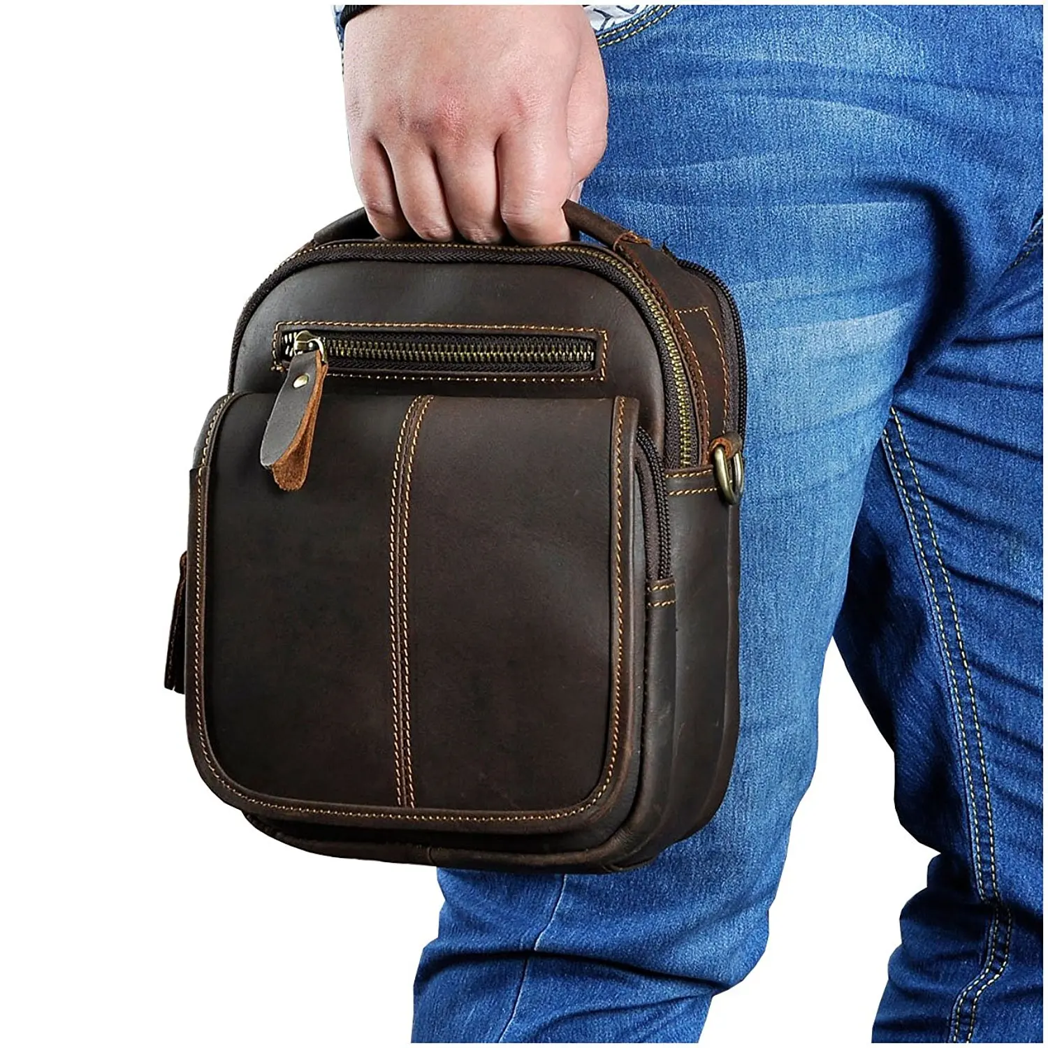 mens leather organizer bag