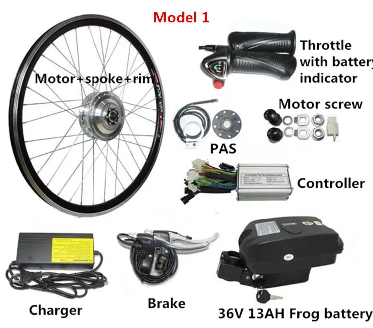 Top 36V 350W 500W Electric Bicycle Kit 13AH Lithium Battery E Bike Conversion Kit Long Range Pedal Assist E-bike Kit 0