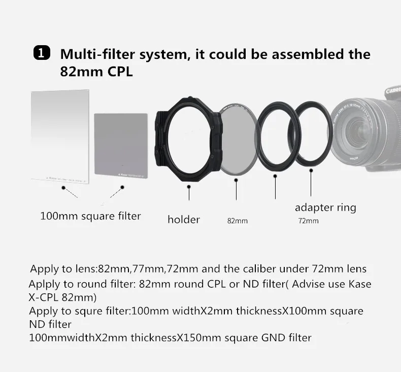 Kase Square Camera Lens Filter Holder K100ii 100mm Gnd Filter Nd Filter Buy High Quality