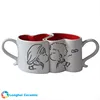 Heart shaped custom ceramic couple valentines day mug