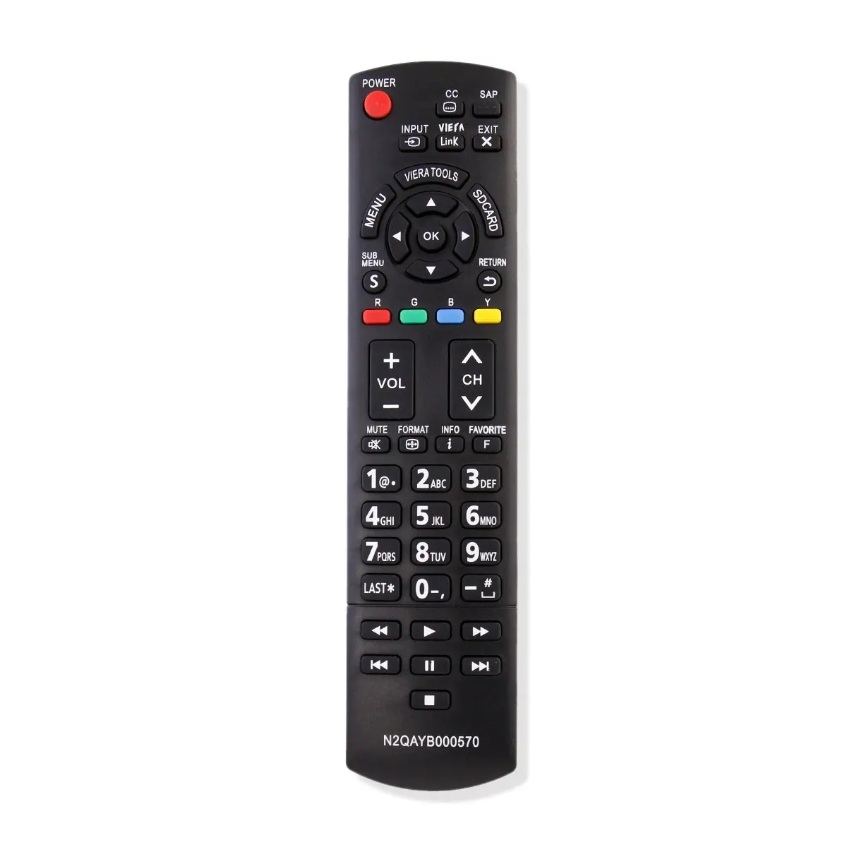 New N2QAYB000570 Replacement Remote Control Fit for Panasonic TV TC-32LX34 TC-32LX44S TC-42PX34 TC-50PX34 TC-60PS34 TC-60PS34UA TC-L37E3 TC-L37U3 TC-L42E3 TC-L42E30 TC-L42U30