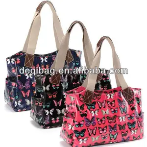 Las Erfly Print Designer Oilcloth Shoulder Bag Tote Per
