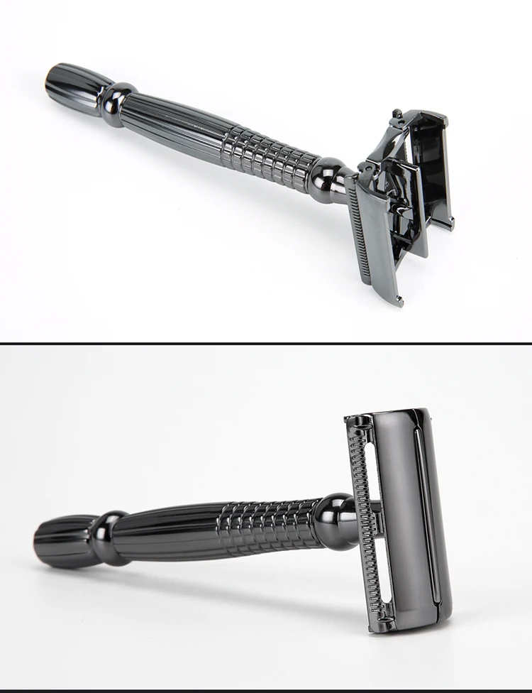 Oem Design Gunmetal Cool Double Edge Blade Long Handle Safety Razor