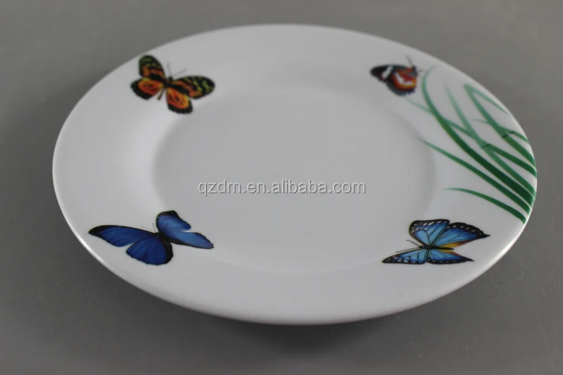 Butterfly Print Melamine Dinner Plate Plastic samll Plate