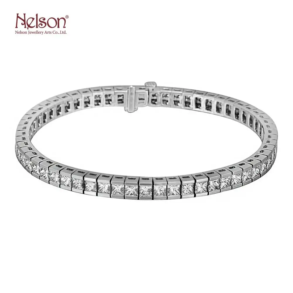 Quality Luxury 18K White Gold Diamond Anniversary New Model Bracelet For Women