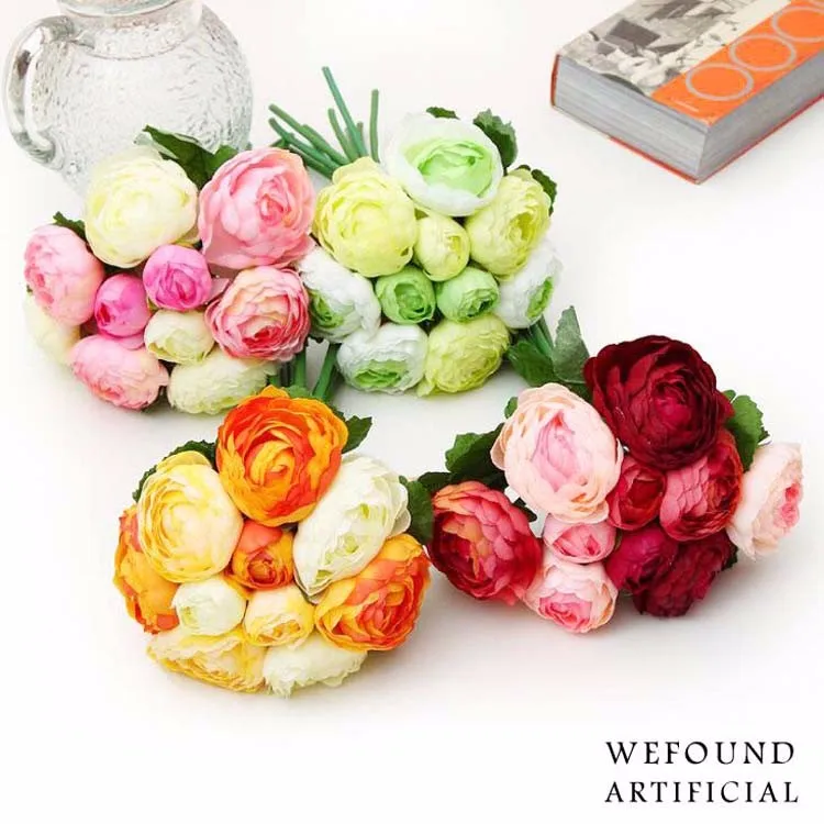 Wefound Wf1308 Plastic Wedding Bouquet With Silk Hydrangea Flowers For