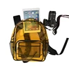 Summer bright yellow color daily trip outdoor backpacks PVC bookback for school PVC iPad backpack