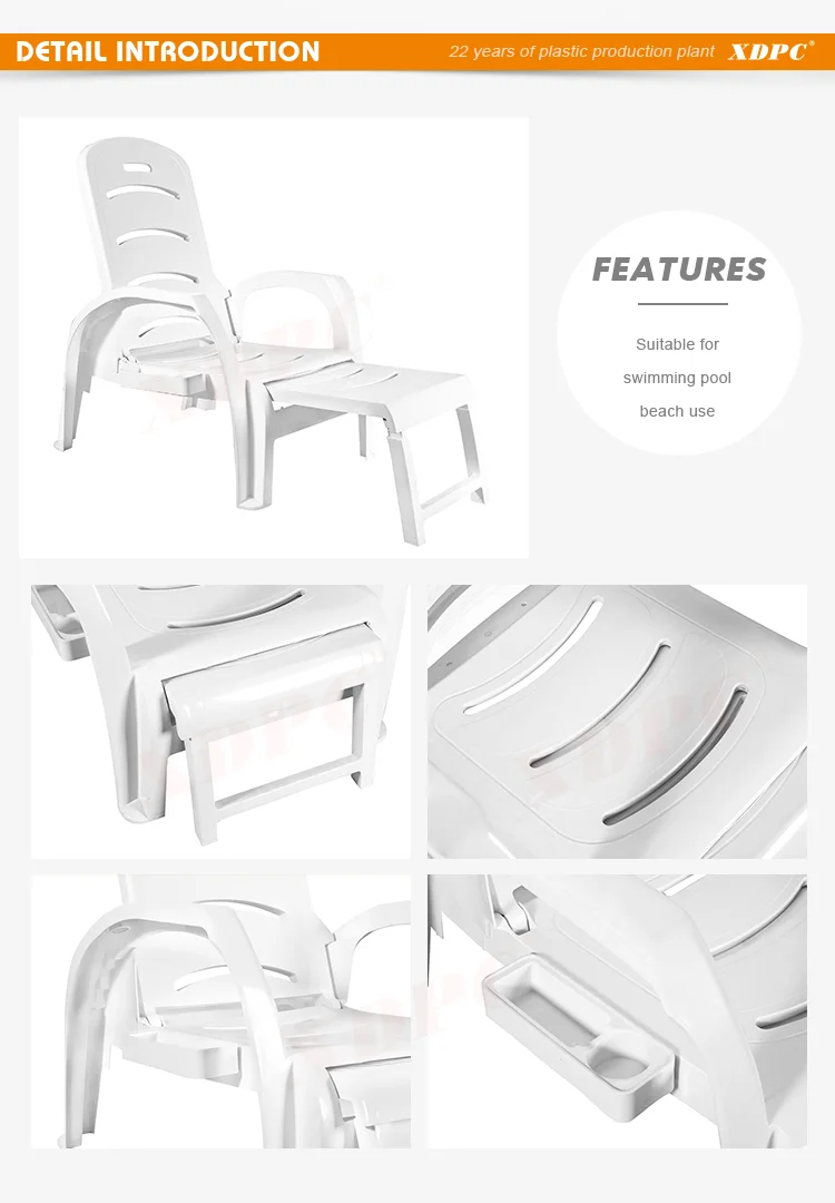 Beach Camping Reclining Folding Plastic Leisure Lounge Chair With