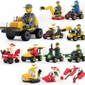 6 pcs DIY Military toys 3D small car Building Blocks brinquedos Traffic toy car Action figures