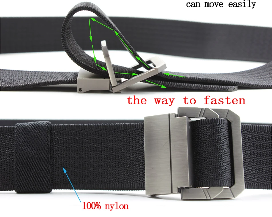 Nylon Belts Fashion Men Zinc Alloy Buckle Embroidered Belts Sports ...