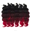 Alibaba China Supply 1b/red Deep Wave Free Tress Crochet Braids two colored synthetic braiding hair