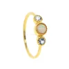 light blue white fire opal gold plated fashion jewelry delicate minimalist women girl fashion opal ring