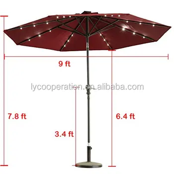 Outdoor Sunshine Solar Powered Led Lights Patio Umbrella Crank Tilt Buy Solar Powered Patio Umbrella Led Lights Umbrella Outdoor Umbrella Product On Alibaba Com