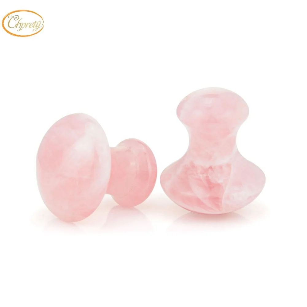 Mushroom Jade Roller Therapy Natural jade Derma facial roller Neck Healing Slimming Massager Rose Quartz Lift Skin Tools