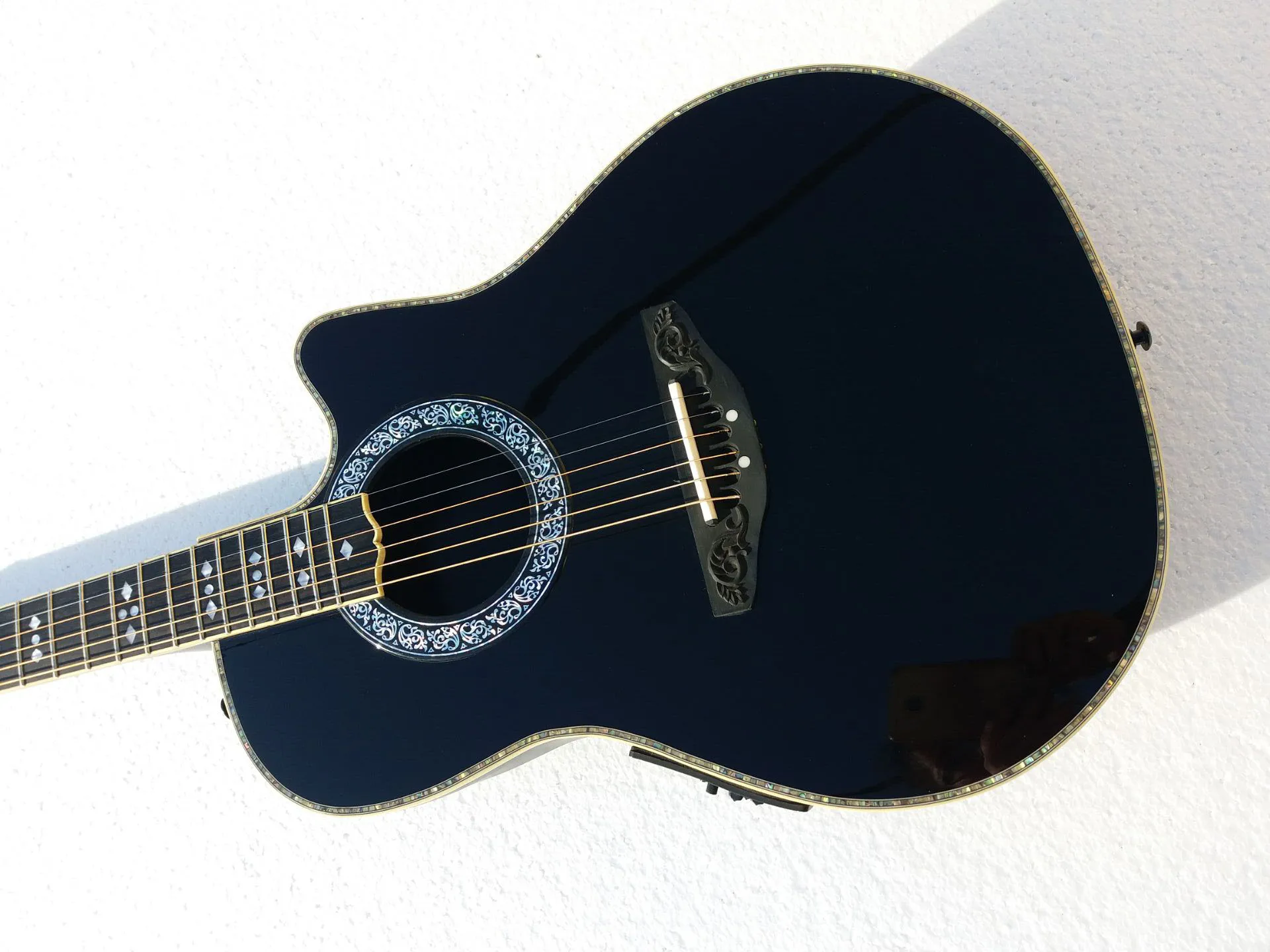 Ebony semi acoustic guitar