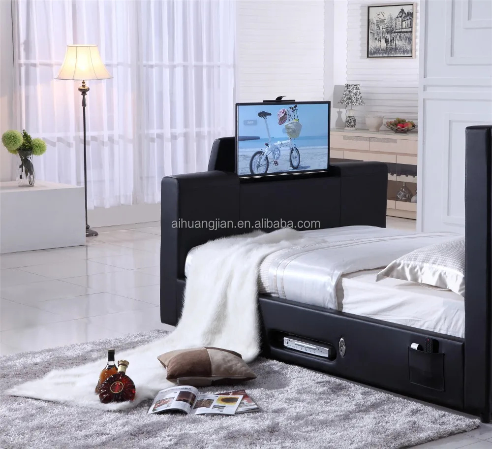 Tv bedden frame, bed met tv in voetbord, goedkope prijs tv bed ...