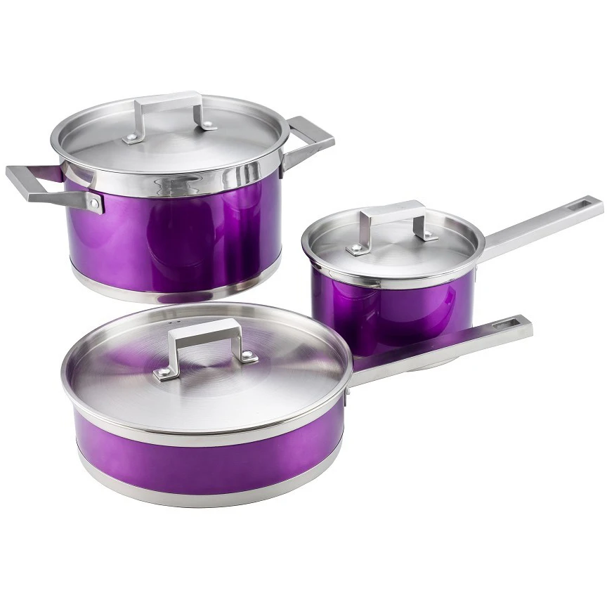 High Quality Cookware 6 Pcs Stainless Steel Induction Gas Cookware Set