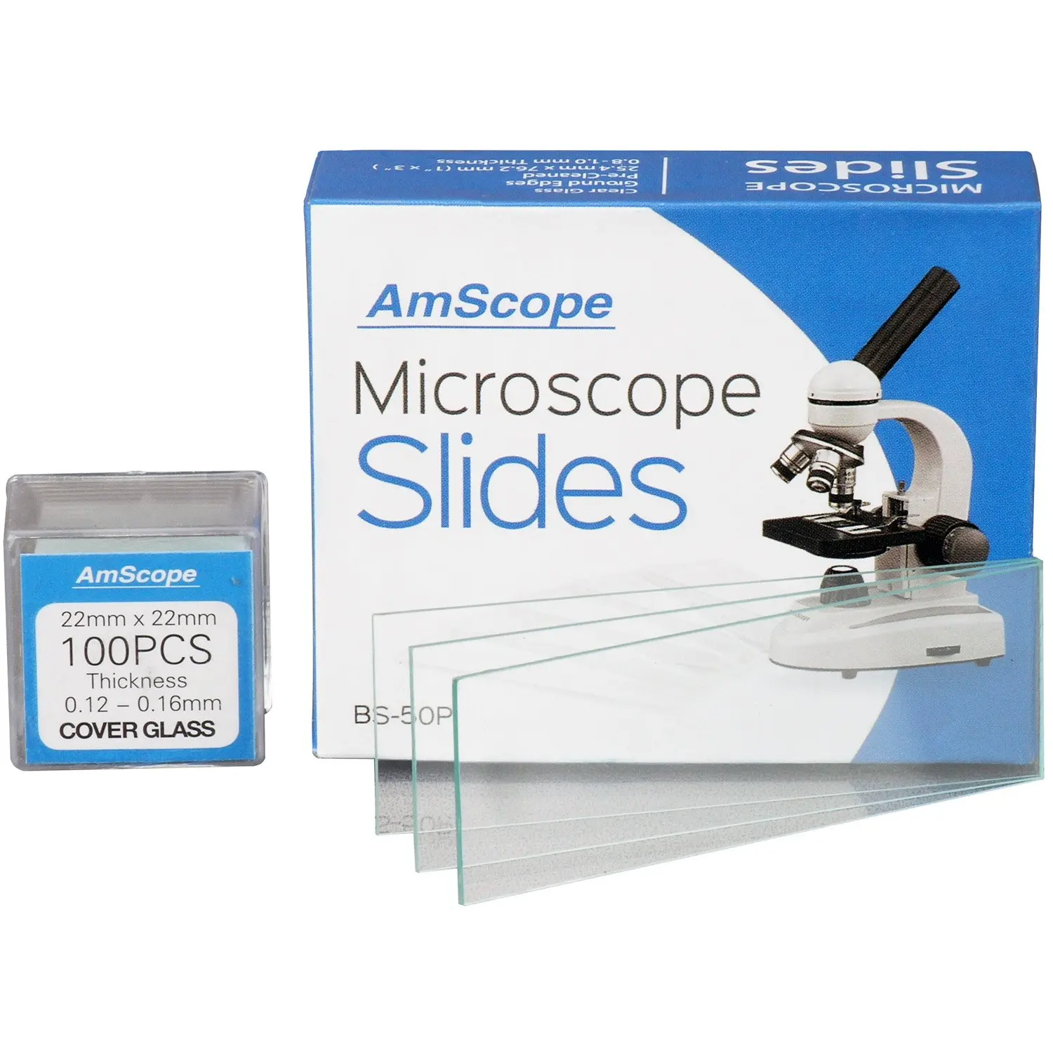 Amscope Bs 50p S100 50pc Pre Cleaned Blank Ground Edge Glass Microscope