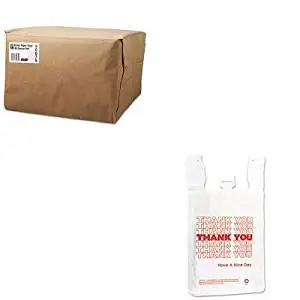 KITBAGSK1652IBSTHW2VAL - Value Kit - Inteplast Group T-Shirt Thank You Bag (IBSTHW2VAL) and Duro Paper Bag SK1652 1/6 Natural 52# Paper Grocery Bags (BAGSK1652)