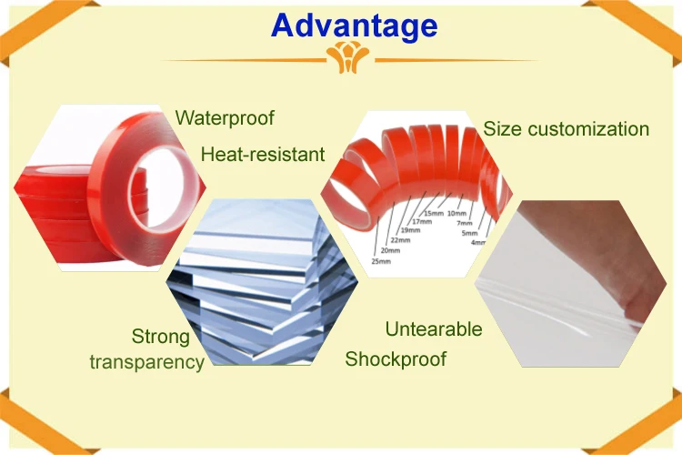 Double Sided Pet Adhesive Tape With Red Pe Release Liner Buy Double Sided Pet Adhesive Tape